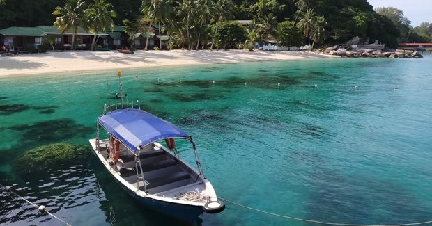 floating boat in the water