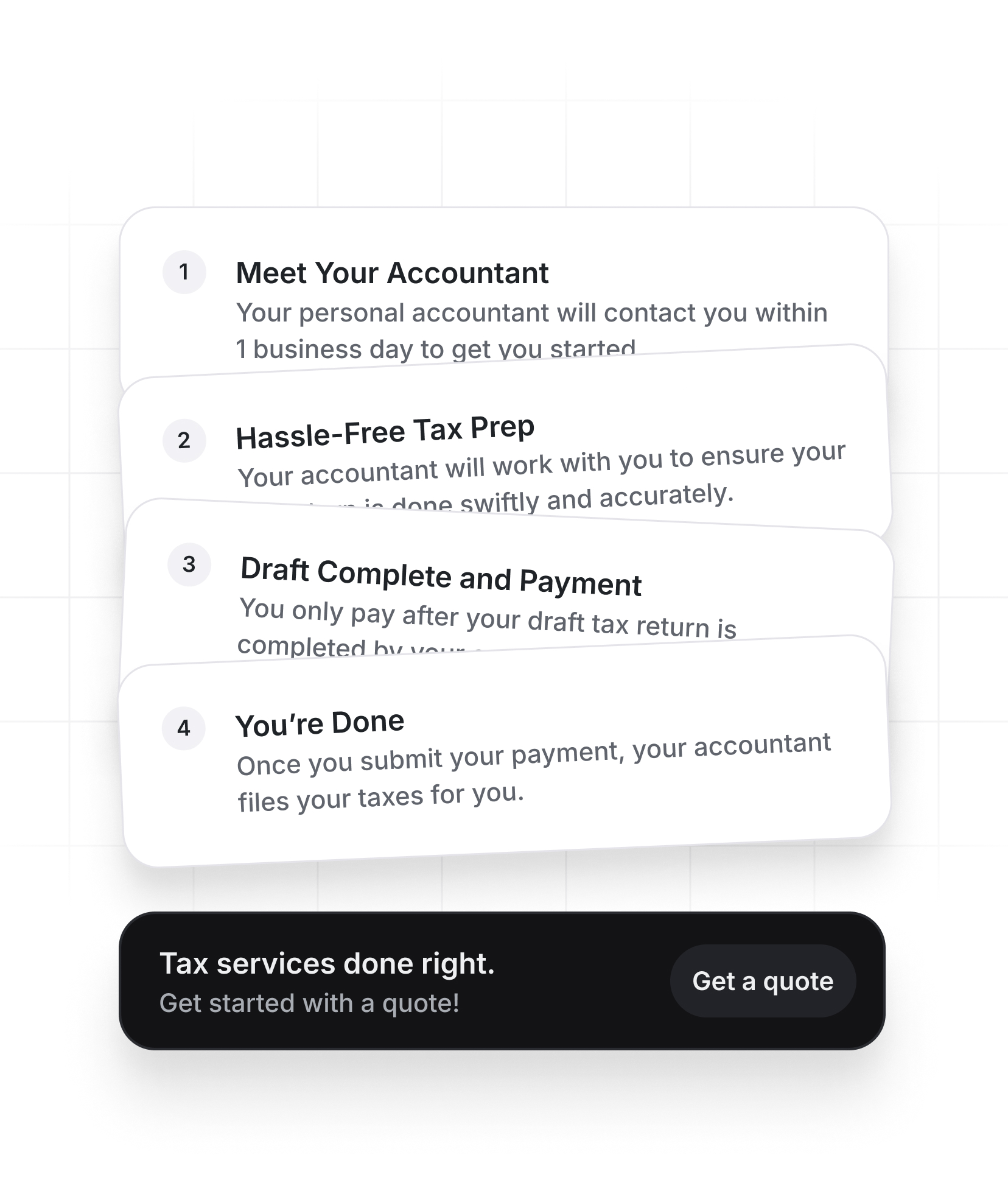 Cards with process steps
