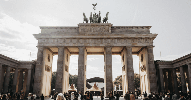 horses on building in germany