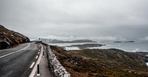 winding highway coastal overpass