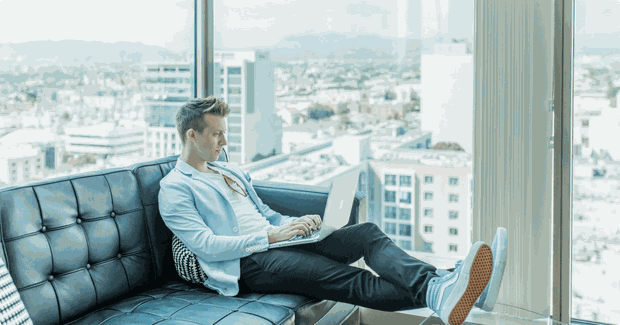 guy working on laptop in netherlands